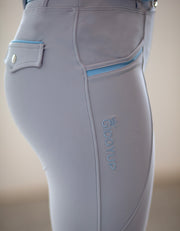 NEW Louella Full Gel Seat Ice Grey & Pale Blue Tights
