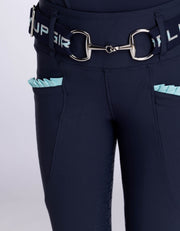 Girls Arabella Navy & Aqua Horse Riding Tights