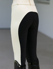 Ladies Two-Tone Garland CREAM & BLACK Horse Riding BREECHES