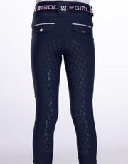 Girls Evelyn Navy Horse Riding Tights