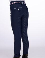 Girls Evelyn Navy Horse Riding Tights