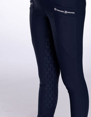 Girls Evelyn Navy Horse Riding Tights