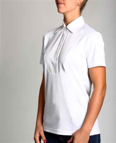 Dawn Ladies White Collared Short Sleeved Show Shirt
