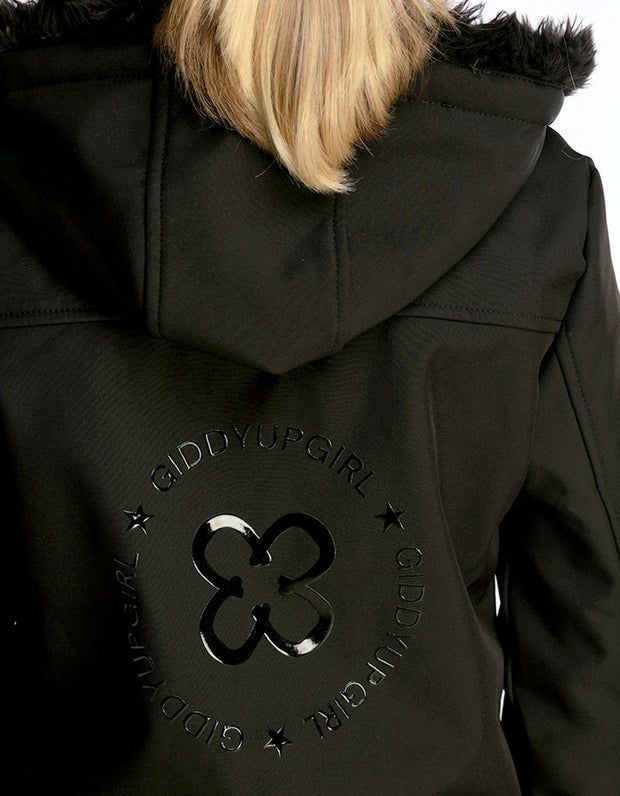 NEW Girls Harper Soft Shell Water Resistant Black Jacket