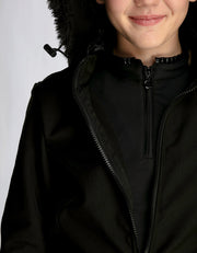 NEW Girls Harper Soft Shell Water Resistant Black Jacket