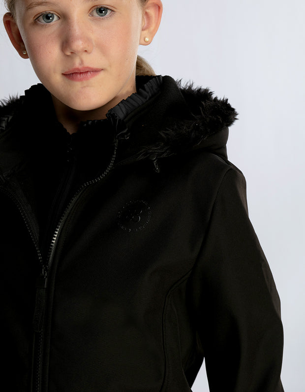 NEW Girls Harper Soft Shell Water Resistant Black Jacket