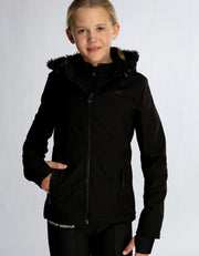 NEW Girls Harper Soft Shell Water Resistant Black Jacket