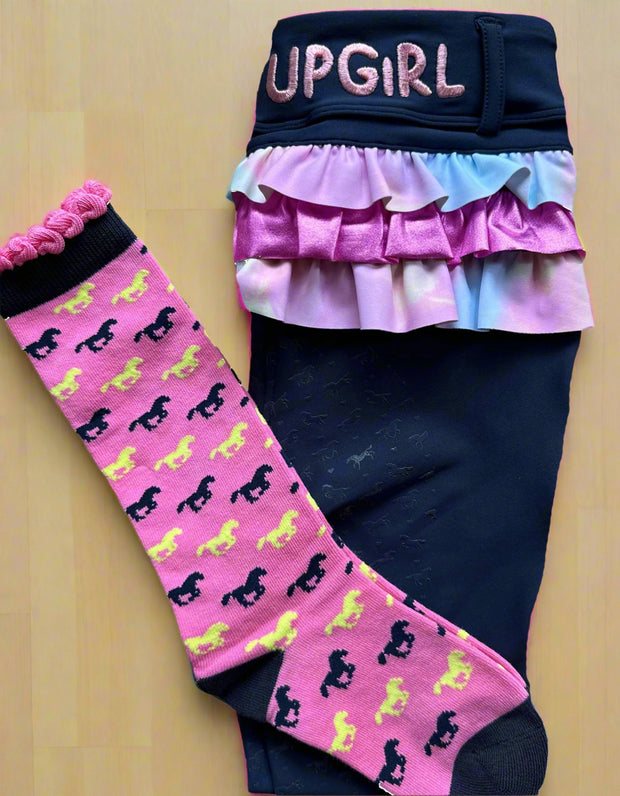 Poppy Pink Horse Riding Socks