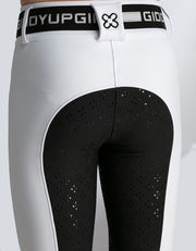 NEW!  Girls White with Black Seat Rosette Breeches