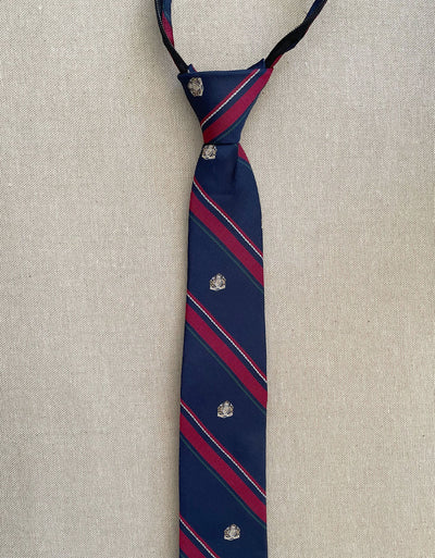 Navy & Red Stripe Childs Zipper Tie
