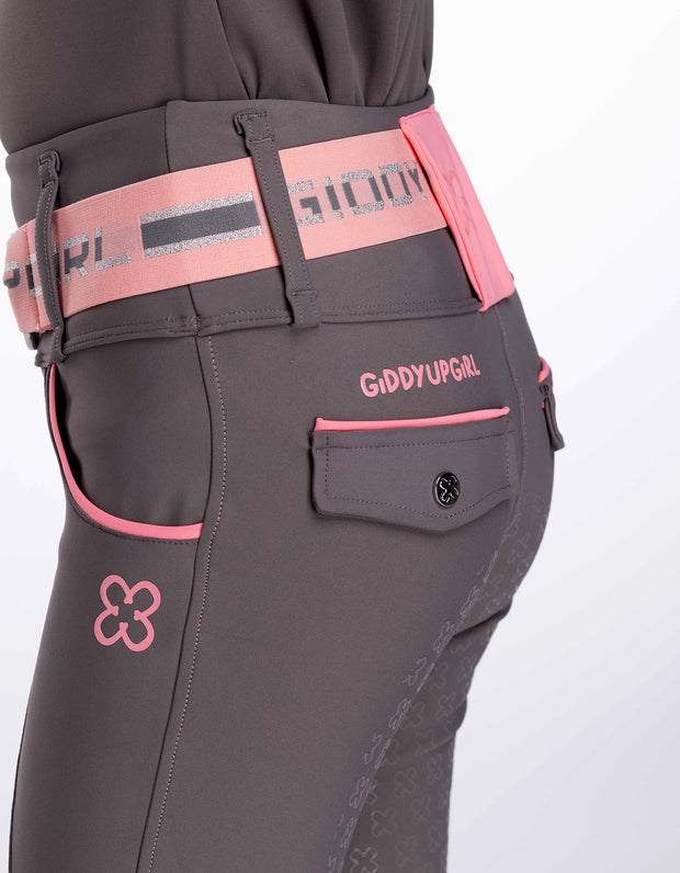 Girls Ivy Grey Horse Riding Tights