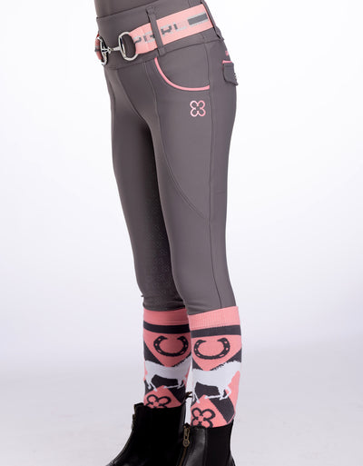 Girls Ivy Grey Horse Riding Tights