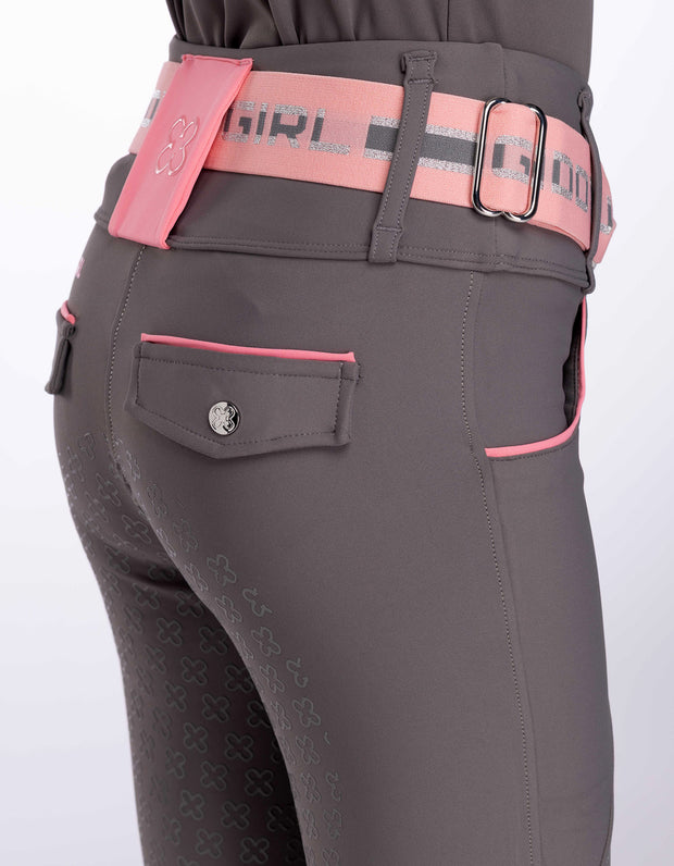 Girls Ivy Grey Horse Riding Tights