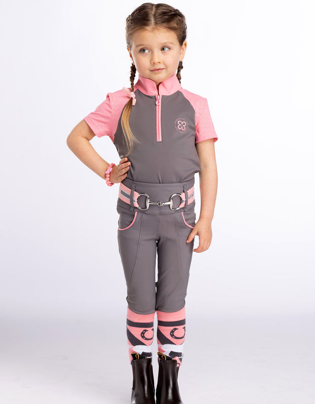 Girls Ivy Grey Horse Riding Tights