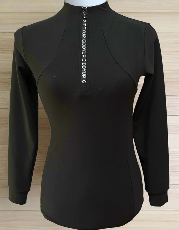 NEW Ladies & Teen Charli Black Base Layer Top