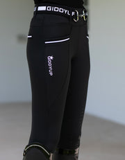 Ladies Lilly Black/White Riding Tights