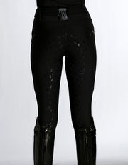 NEW Ladies & Teen Mauve Black on Black Equestrian Tights