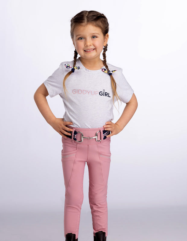 Girls Willow Pink Horse Riding Tights