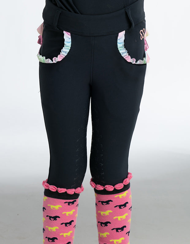 NEW Girls Poppy Frill Horse Riding Tights