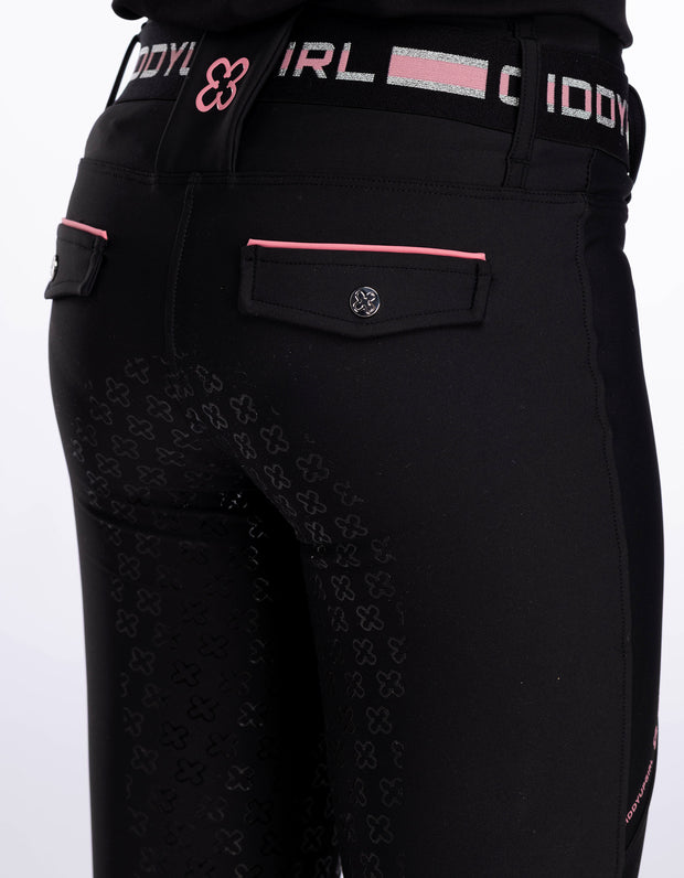 Girls Remi Black Horse Riding Tights