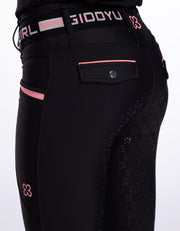 Girls Remi Black Horse Riding Tights