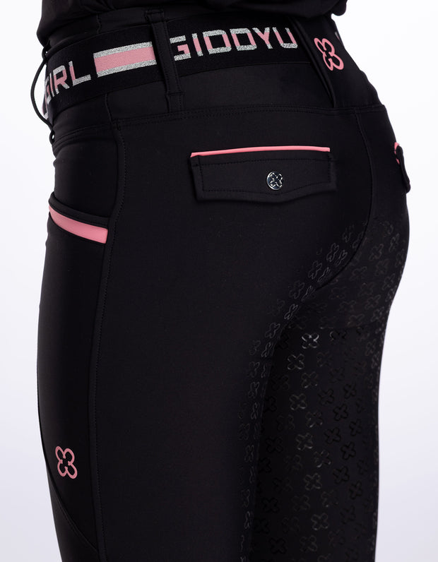 Girls Remi Black Horse Riding Tights