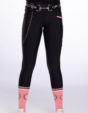 Girls Remi Black Horse Riding Tights