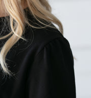 Tori Ladies Black Sweater w/ Puff Sleeves