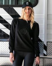 Tori Ladies Black Sweater w/ Puff Sleeves