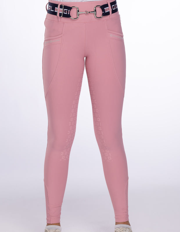 Girls Willow Pink Horse Riding Tights