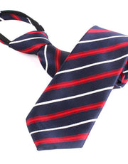 Navy, Red & White Equestrian Zipper Tie
