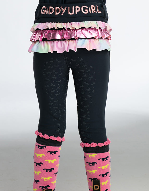 NEW Girls Poppy Frill Horse Riding Tights