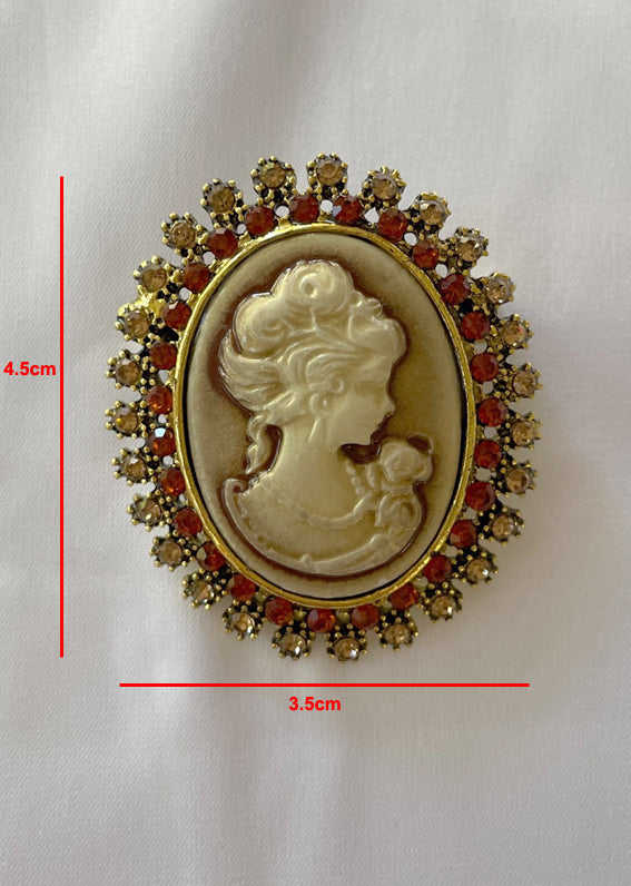 Brown Cameo Stock Brooch