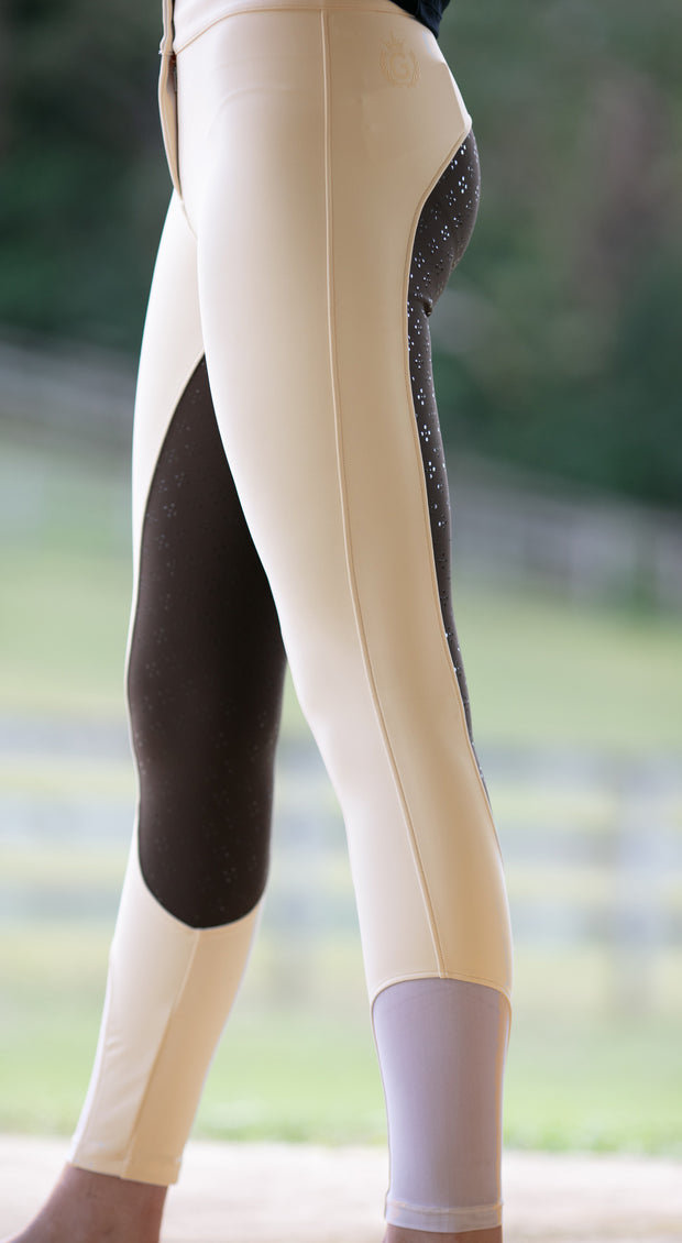 Ladies & Teen 2-Tone Cream & BROWN Garland BREECHES