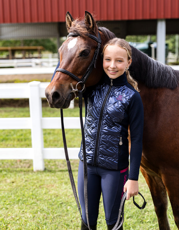 Girls Kelsie Navy Warm Up Jacket