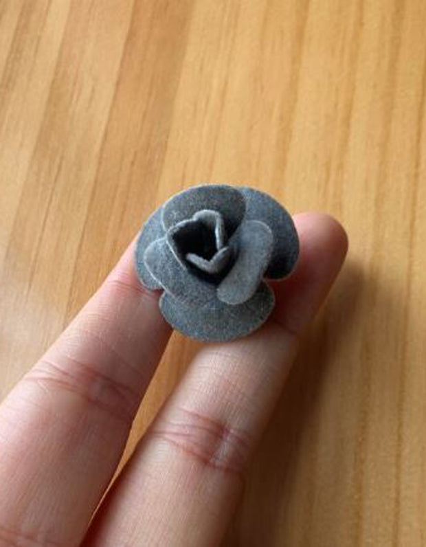 Grey Felt Lapel Rosette