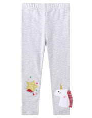 Marle Grey Leggings with Appliqued Unicorn