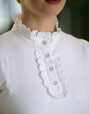 Ladies Zoe Lace Front White Ruffle Show Shirt