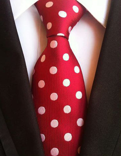 CLASSIC Neck Tie - Red w/ White Spots
