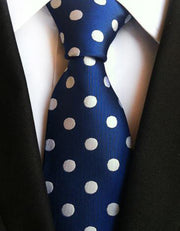 CLASSIC Neck Tie - Blue w/ White Spots