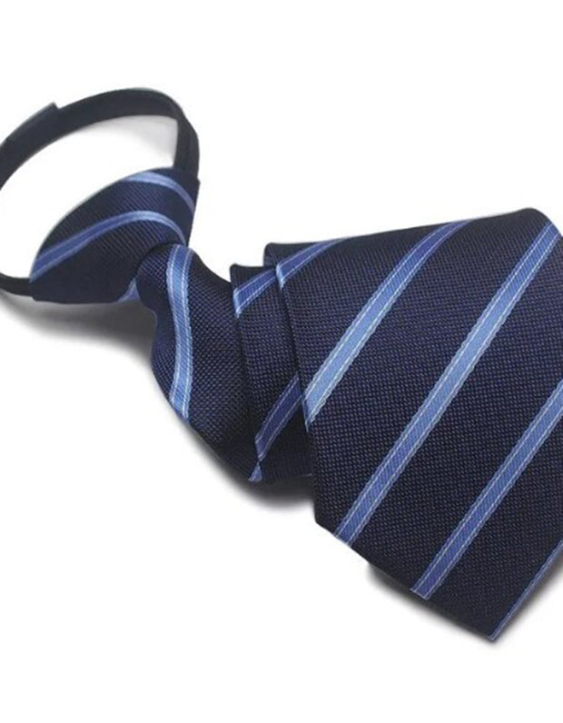 Navy and Pale Blue Equestrian Easy Zipper Tie