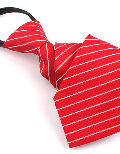 Red & White Stripe Zipper Tie