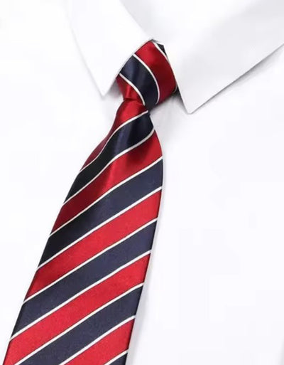 Navy, Red & White Equestrian Zipper Tie