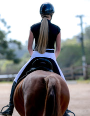 Ladies & Teen Rosette White Breeches with Black Seat