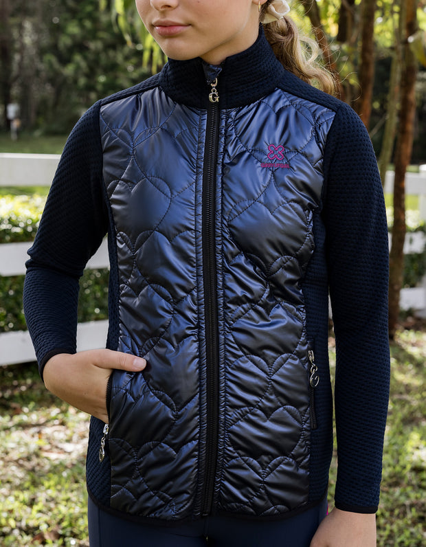 Girls Kelsie Navy Warm Up Jacket