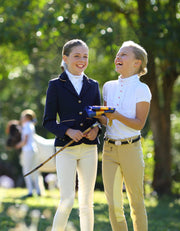 White Polly Ruffle Competition Girls Show Shirt - giddyupgirl horse riding gear & equestrian clothing