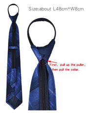 Navy Textured Zip Equestrian Tie