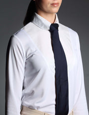 UNISEX Blue Ribbon Ladies White Collared Long Sleeved Show Shirt