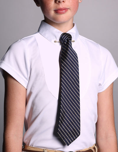 UNISEX Childs Pony Club White Collared Short Sleeve Show Shirt