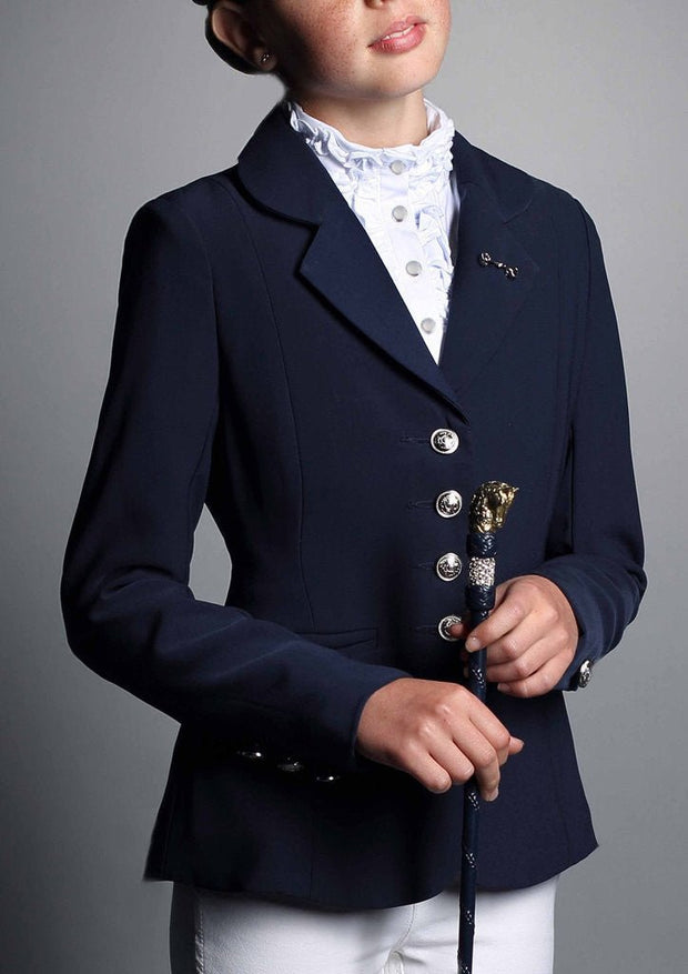 White Polly Ruffle Competition Girls Show Shirt - giddyupgirl horse riding gear & equestrian clothing